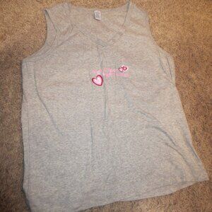 NEW SUGAR & SPICE NAUGHTY & NICE GRAY & PINK NIGHT SHIRT